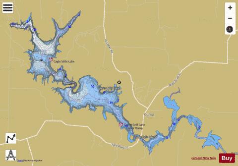 Cagles Mill Lake depth contour Map - i-Boating App