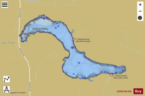 J. Edward Roush Lake depth contour Map - i-Boating App
