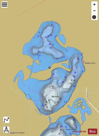 Pine Lake depth contour Map - i-Boating App