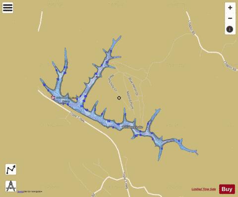 Willisburg Lake depth contour Map - i-Boating App