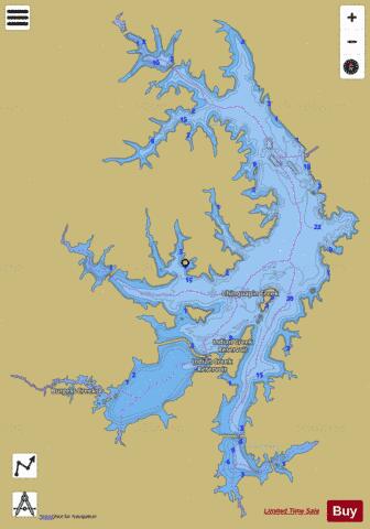 Indian Creek Reservoir depth contour Map - i-Boating App