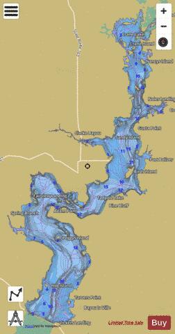 Lake Bistineau depth contour Map - i-Boating App