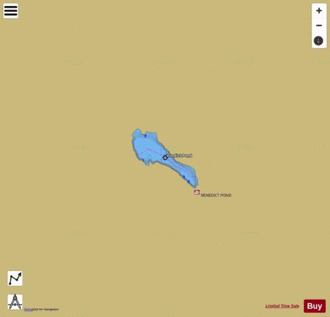 Benedict Pond depth contour Map - i-Boating App