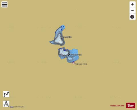 Five Mile Pond depth contour Map - i-Boating App