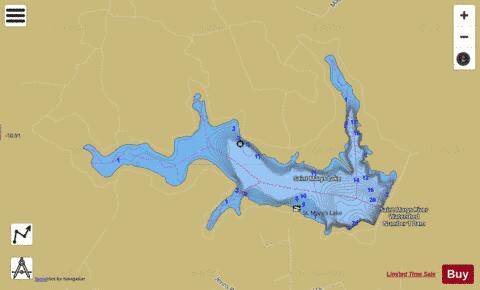 St Marys Lake depth contour Map - i-Boating App