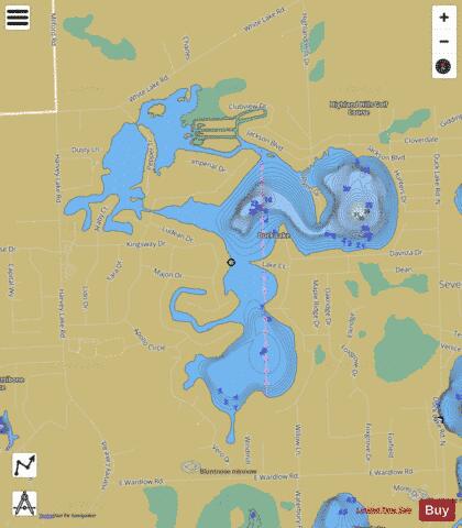 Duck Lake ,Oakland depth contour Map - i-Boating App