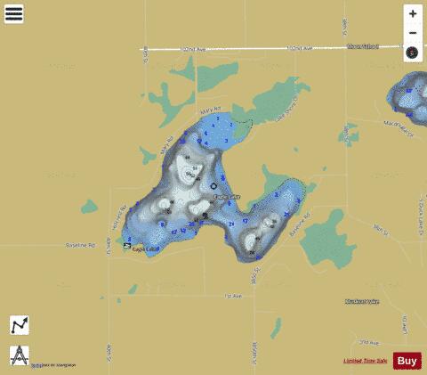 Eagle Lake ,Allegan depth contour Map - i-Boating App
