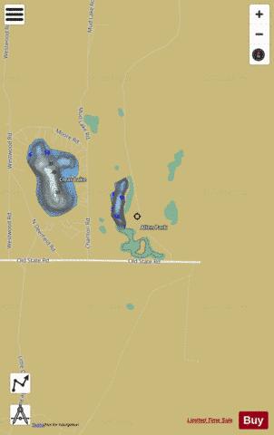 Carpenter Lake, Otsego depth contour Map - i-Boating App