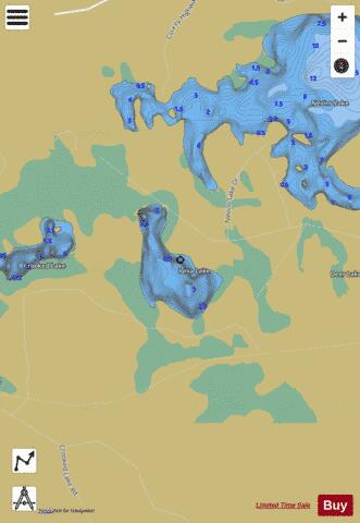 Ionia Lake ,Alger depth contour Map - i-Boating App