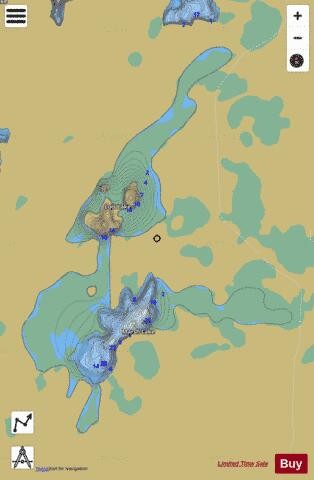 Marsh Lake ,Gogebic depth contour Map - i-Boating App