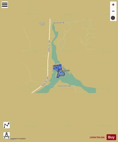 Antrim Pond depth contour Map - i-Boating App