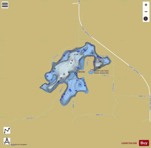 Rabbit Lake depth contour Map - i-Boating App