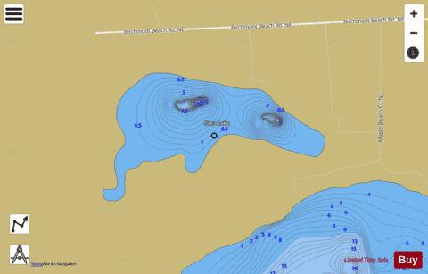 Flora Lake depth contour Map - i-Boating App
