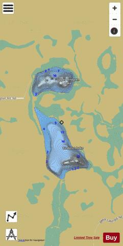 Lindgren Lake + Upper Lindgren Lake depth contour Map - i-Boating App
