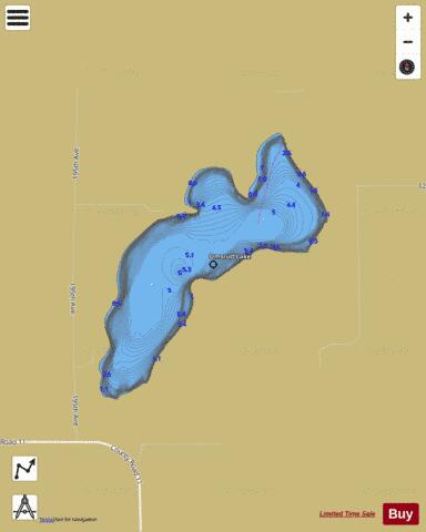 Omsrud Lake depth contour Map - i-Boating App