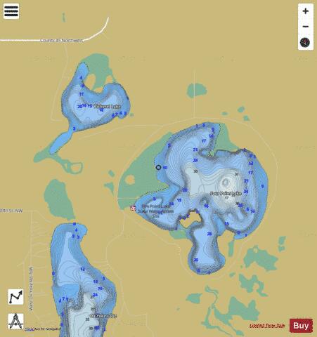 Four Point Lake + Pickerel Lake depth contour Map - i-Boating App