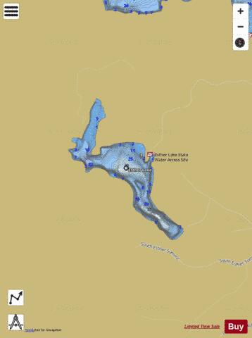 Esther Lake depth contour Map - i-Boating App