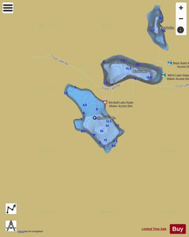 Kimball Lake depth contour Map - i-Boating App