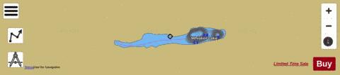 Whisker Lake depth contour Map - i-Boating App