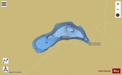Barker Lake depth contour Map - i-Boating App