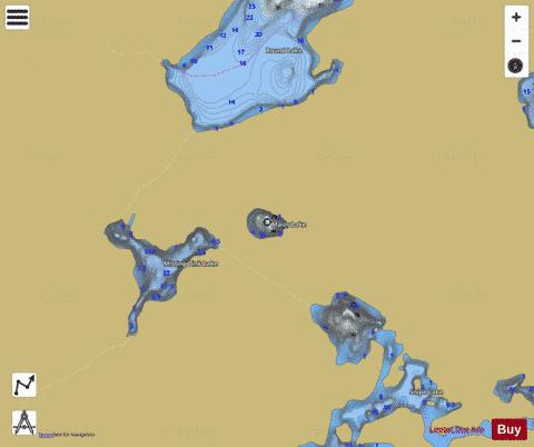 Mavis Lake depth contour Map - i-Boating App