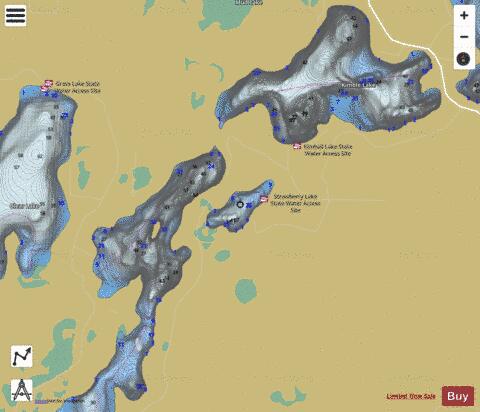 Strawberry Lake depth contour Map - i-Boating App