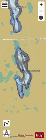 Lower Hanson Lake depth contour Map - i-Boating App