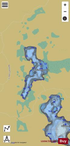 Blind Pete Lake depth contour Map - i-Boating App