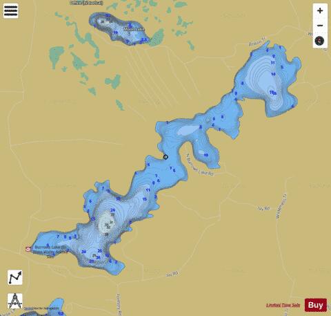 Burrows Lake depth contour Map - i-Boating App