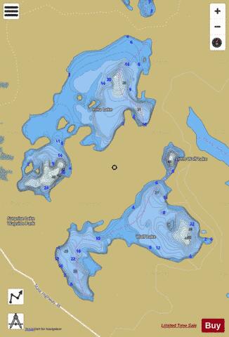 Irma + Wolf Lake depth contour Map - i-Boating App