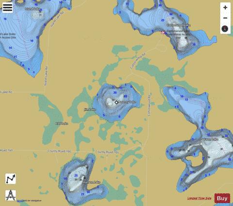 Poverty Lake depth contour Map - i-Boating App