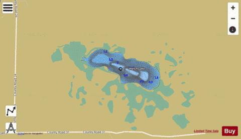 Welch Lake depth contour Map - i-Boating App