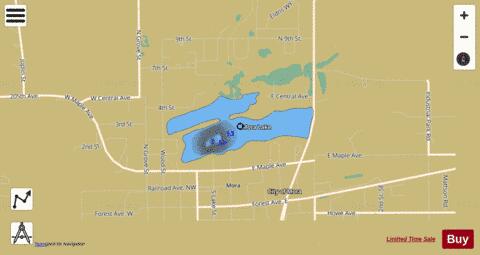 Mora Lake depth contour Map - i-Boating App