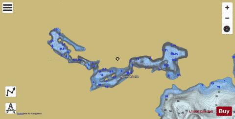Agamok Lake depth contour Map - i-Boating App