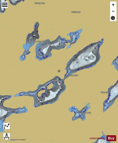 Canoe Lake + Cherry Lake + Lake of the Clouds + Lunar Lake depth contour Map - i-Boating App