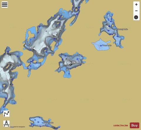 Skindance Lake depth contour Map - i-Boating App