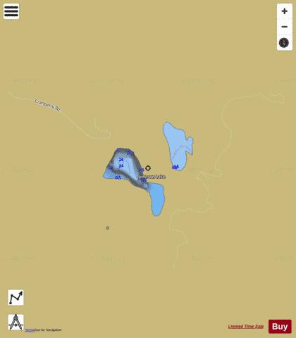 Johnson Lake + depth contour Map - i-Boating App