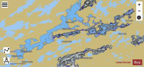 Knife Lake + South Arm Knife Lake depth contour Map - i-Boating App