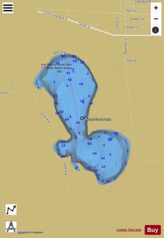 Round Grove Lake depth contour Map - i-Boating App