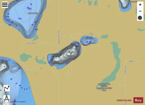 Pine Lake + depth contour Map - i-Boating App