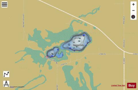 German Lake depth contour Map - i-Boating App