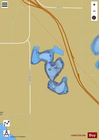 Hansel Lake depth contour Map - i-Boating App
