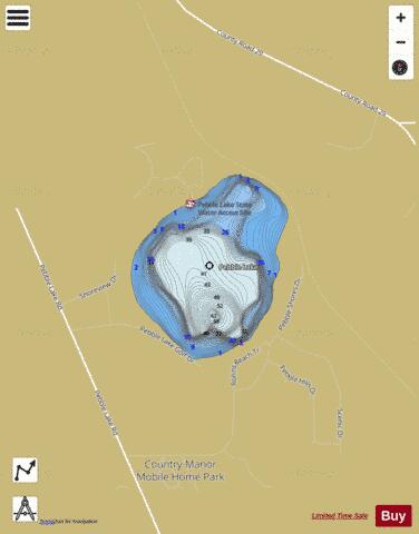 Pebble Lake depth contour Map - i-Boating App