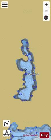 Neewin Lake depth contour Map - i-Boating App