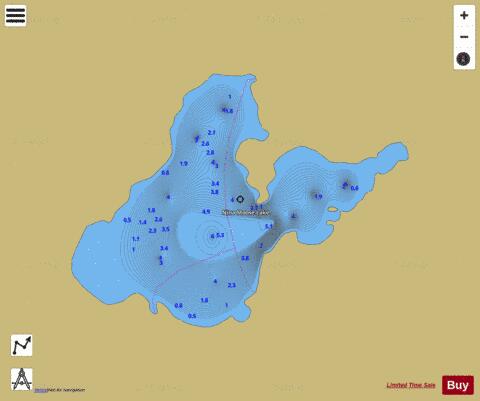 Nina Moose Lake depth contour Map - i-Boating App