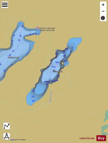 Berg Lake depth contour Map - i-Boating App