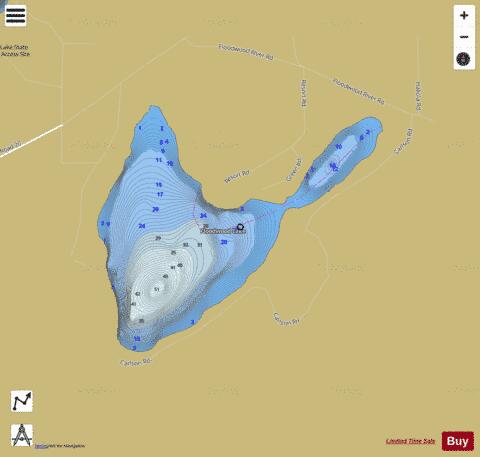Floodwood Lake depth contour Map - i-Boating App