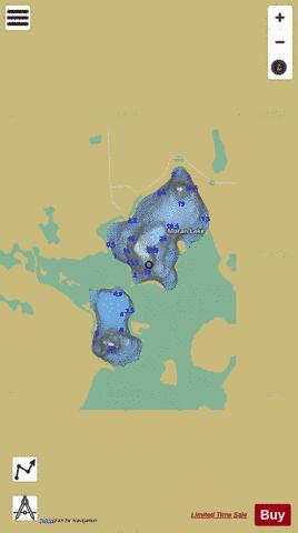 Moran Lake + depth contour Map - i-Boating App
