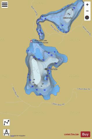 Black Bear Lake depth contour Map - i-Boating App