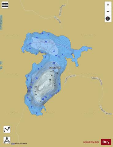 Lake Cutaway depth contour Map - i-Boating App